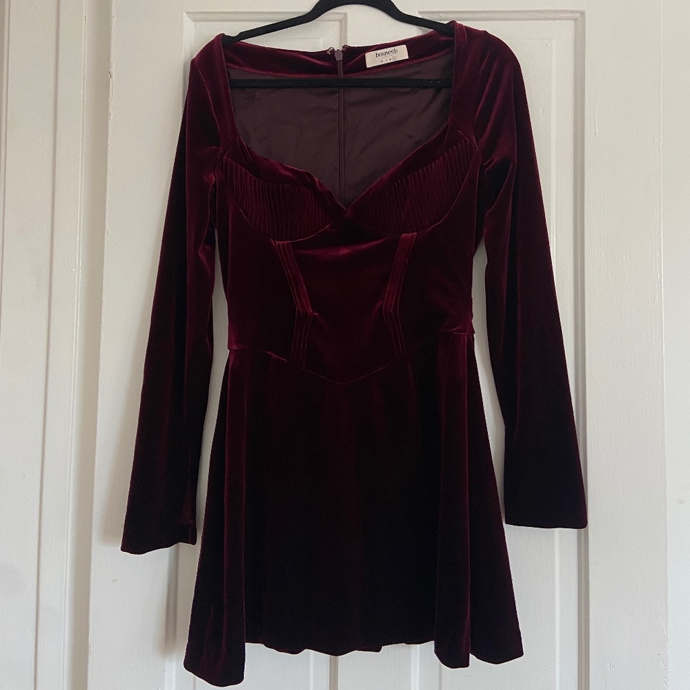 Dark Red Velvet House of CB Dress